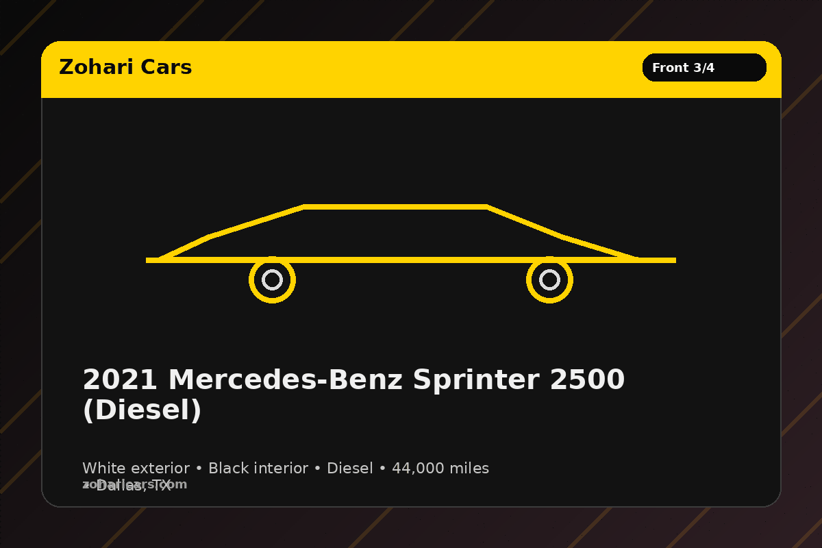 2021 Mercedes-Benz Sprinter 2500 Diesel — White — 62K mi (Houston, TX)