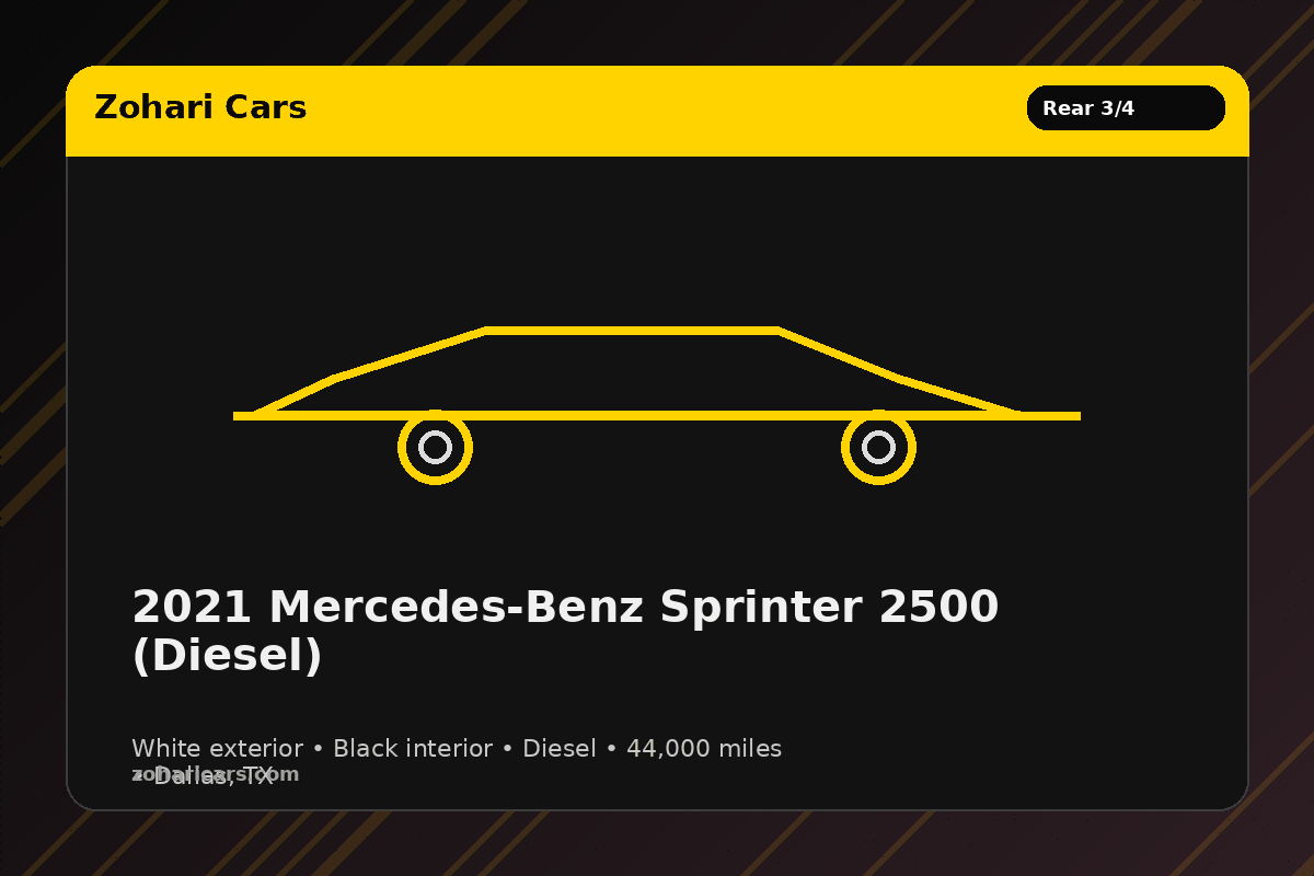 2021 Mercedes-Benz Sprinter 2500 Diesel — White — 62K mi (Houston, TX)